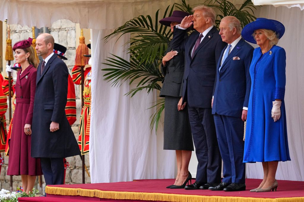 Los reyes Carlos y Camila, junto a los Príncipes de Gales, dan la bienvenida a los Trump en Windsor