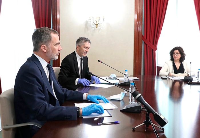 Don Felipe reunión en el Ministerio de Interior