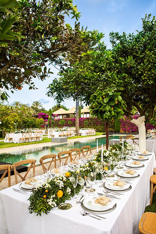 Mesas de boda con limones