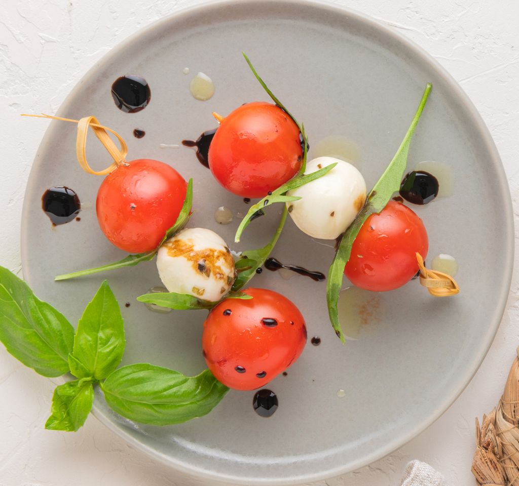 Mini brochetas saludables.