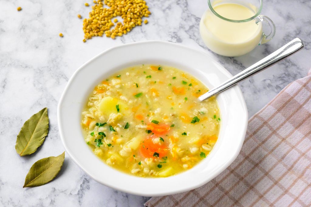 Sopa de verduras con cebada