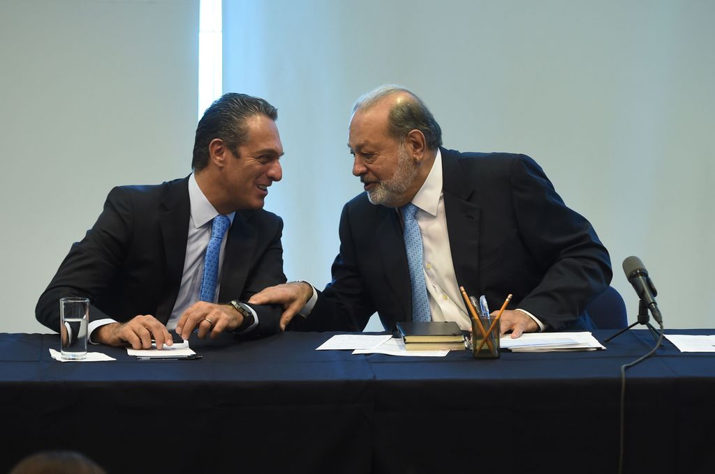 Carlos Slim con su hijo Carlos Slim Domit