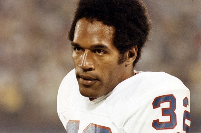 OJ Simpson durante su etapa como jugador de la NFL