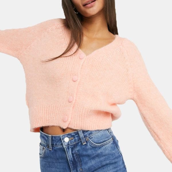 chaqueta punto rosa