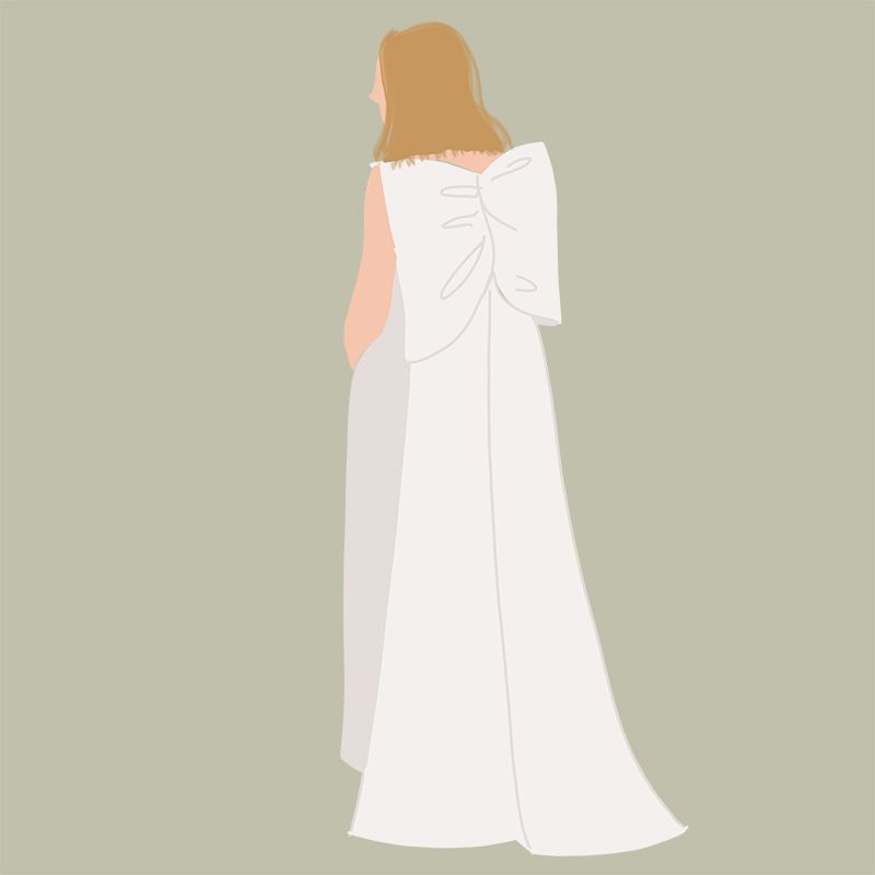 Vestido de novia con lazos