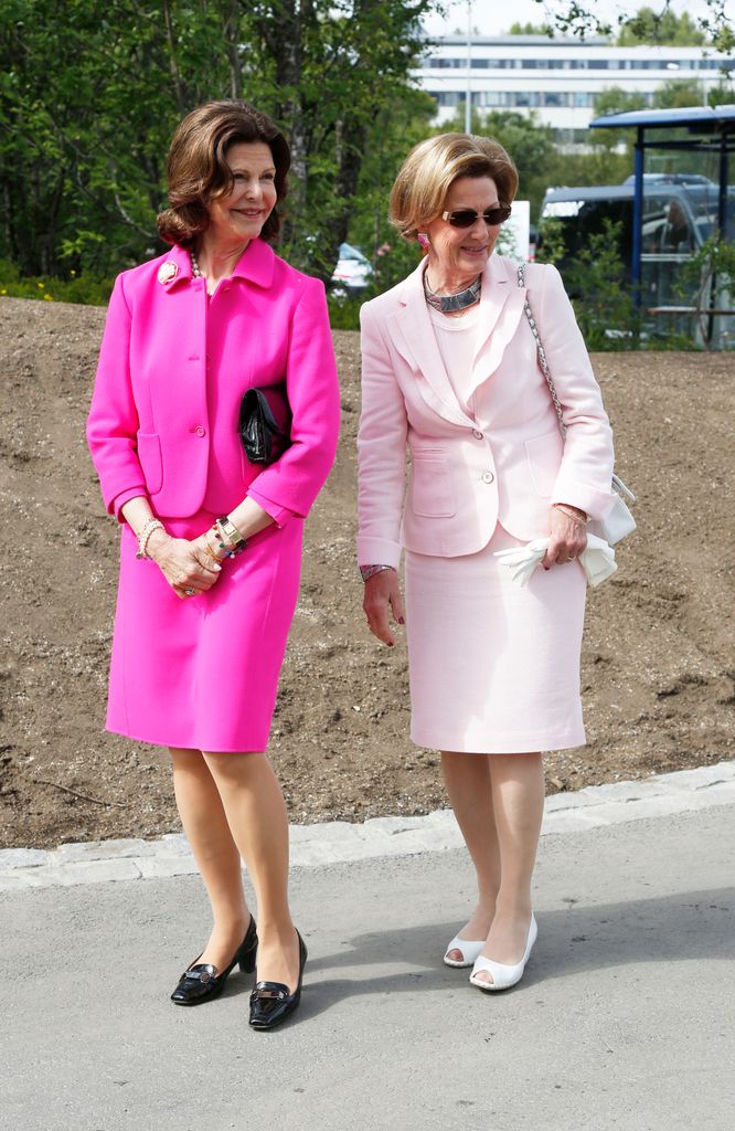 Silvia de Suecia y Sonia de Noruega en una visita oficial a Oslo en 2013