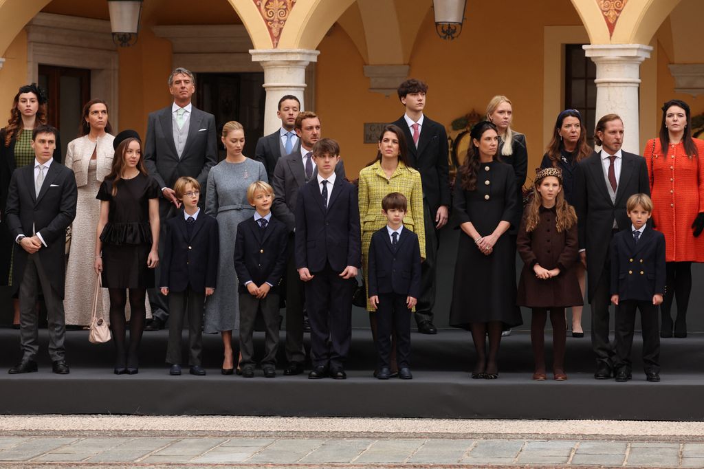 India Casiraghi con sus padres en el Día Nacional de Mónaco de 2025