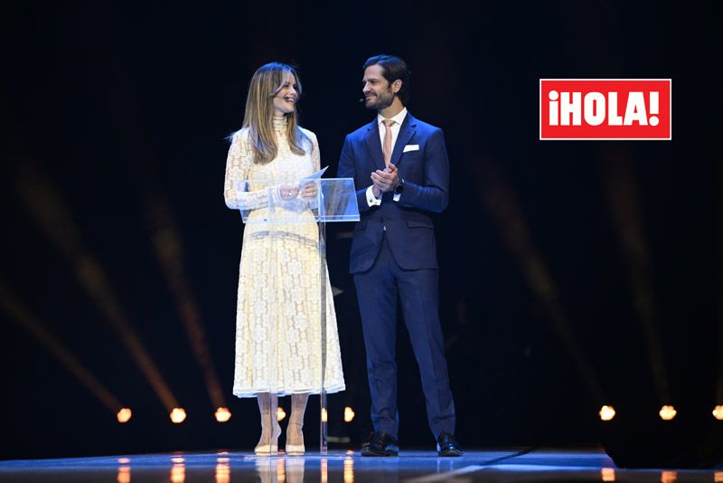 Carlos Felipe y Sofia de Suecia sobre el escenario