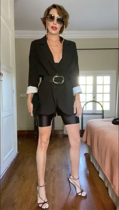 Eugenia Osborne luciendo un look de fiesta