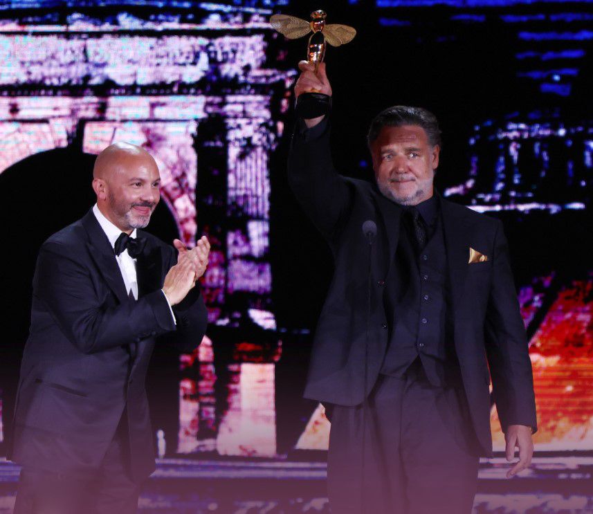 Russell Crowe en la gala de los Golden Bee Awards en Malta, el 29 de junio de 2025