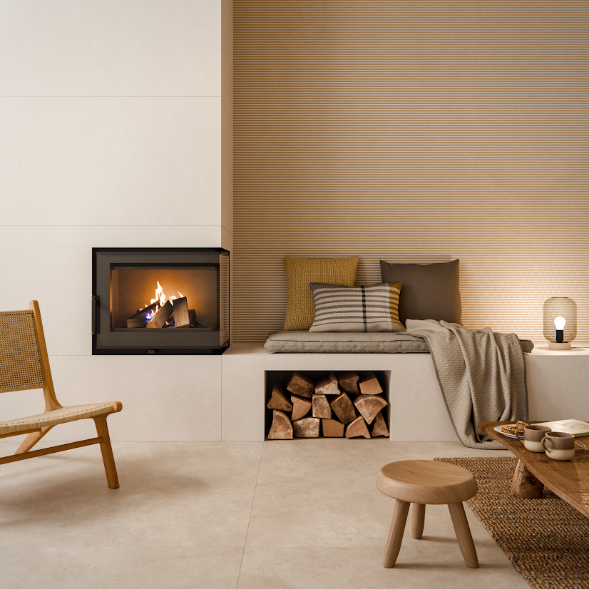 Salón con chimenea