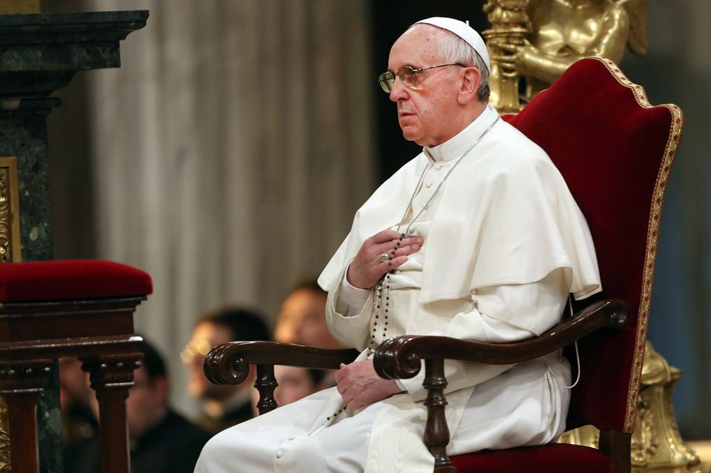 El papa Francisco en la basílica Santa María la Mayor el 4 de junio de 2023