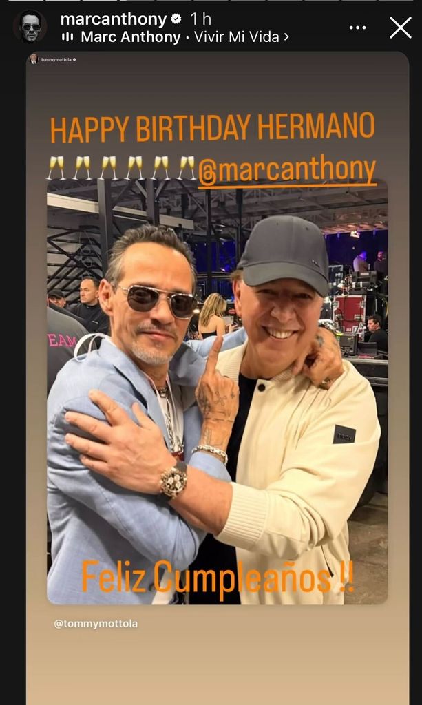 Tommy Mottola felicitó a Marc Anthony por su cumpleaños 57.