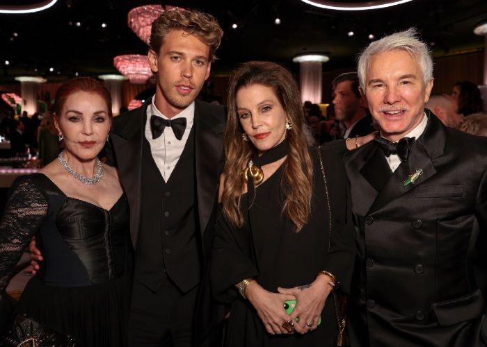 Priscilla Presley y Lisa Marie Presley en los Globos de Oro 