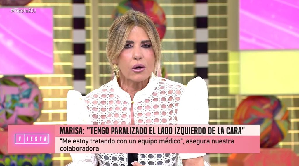 "Tengo paralizado el lado izquierdo de la cara", confesó este sábado la colaboradora en 'Fiesta'