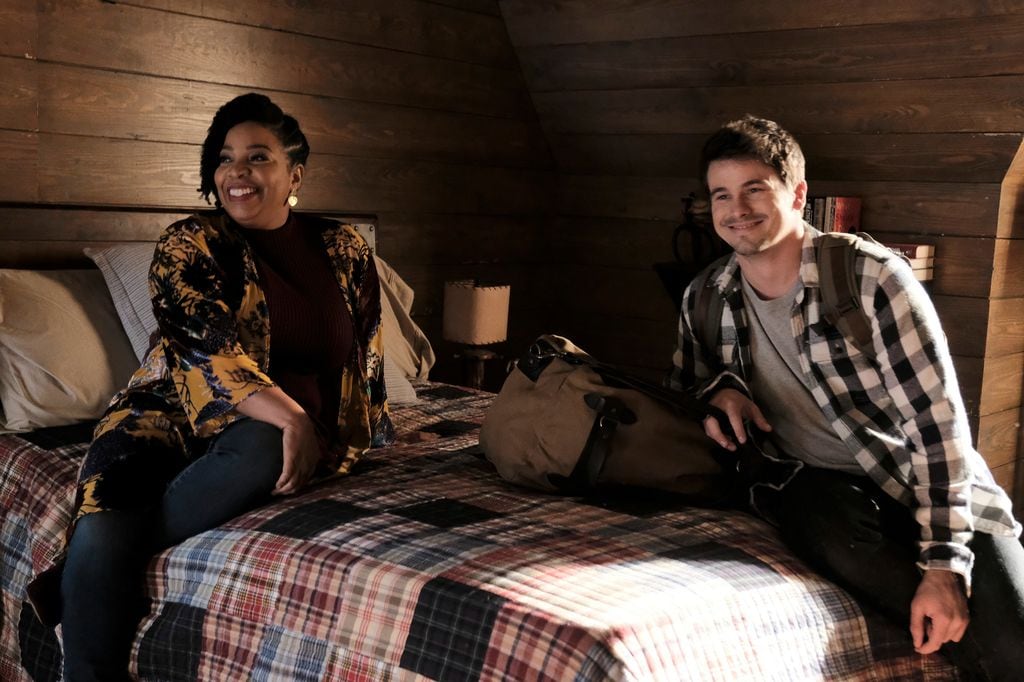 Kimberly Hebert durante las grabaciones de la serie 'Kevin (Probably) Saves the World' en 2017