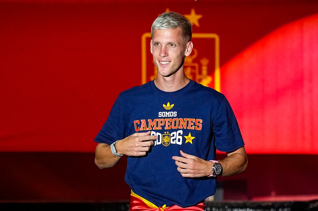 Dani Olmo en la celebración del Mundial