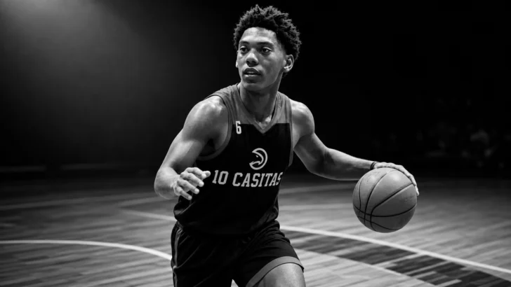 Eddi Manuel de Jesús en un partido de baloncesto