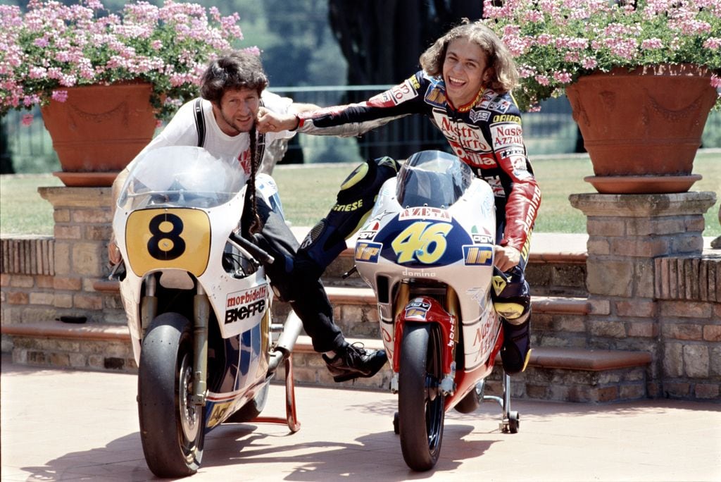 Graziano Rossi con su hijo en 1997