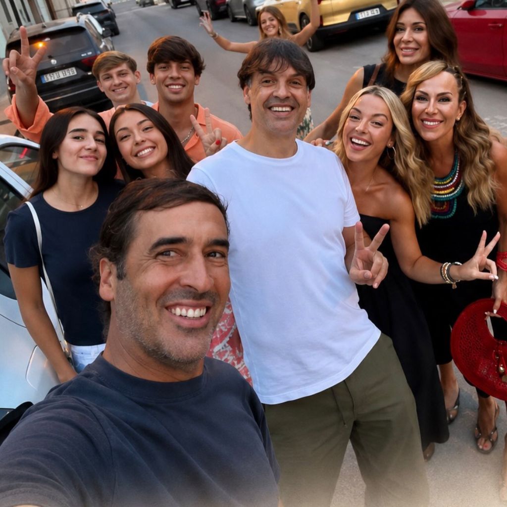 Los futbolistas fueron a comer a El Gordo y El Flaco con sus respectivas familias.