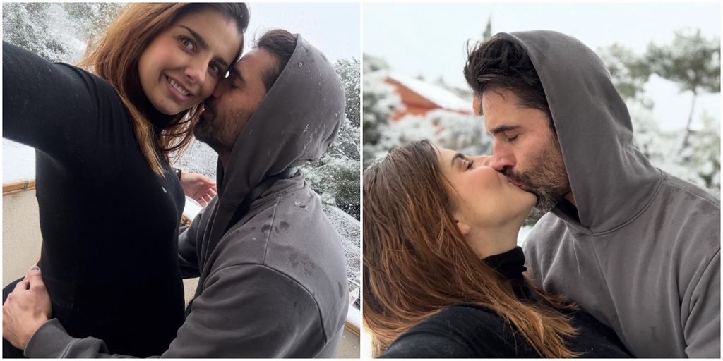 Michelle Renaud y Matías Novoa derrocharon miel en medio de la nevada.