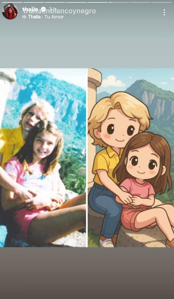 Thalía compartió lindos recuerdos junto a su mamá. 