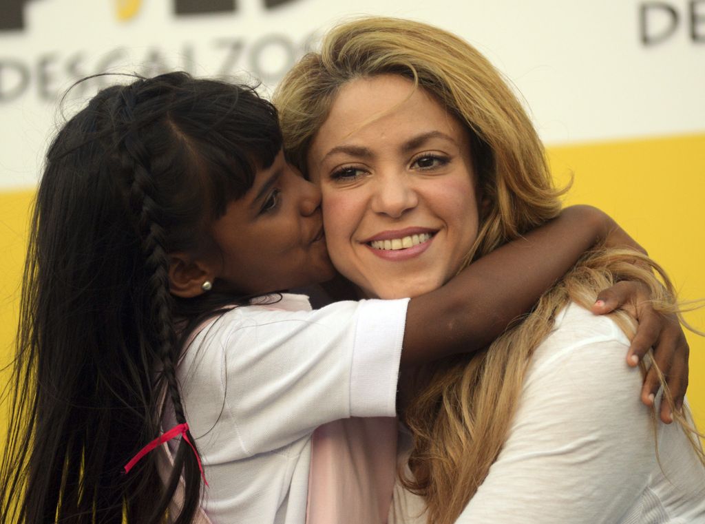 Shakira durante la inauguración de una escuela de su Fundación Pies Descalzos en Cartagena
