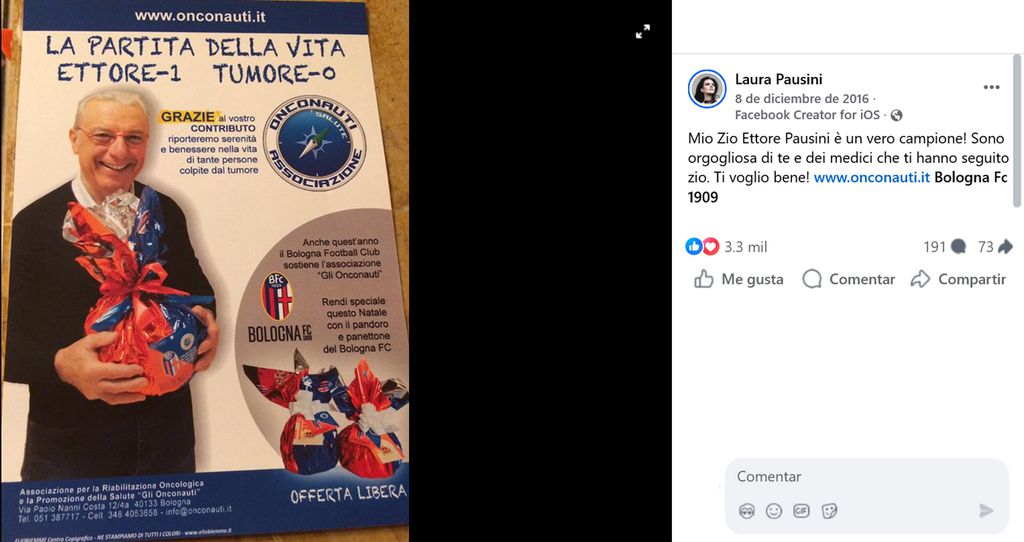 En 2016, Laura Pausini celebró que su tío estaba libre de cáncer