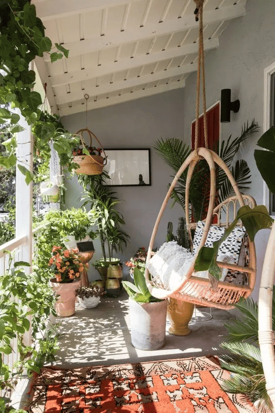 Balcón con plantas