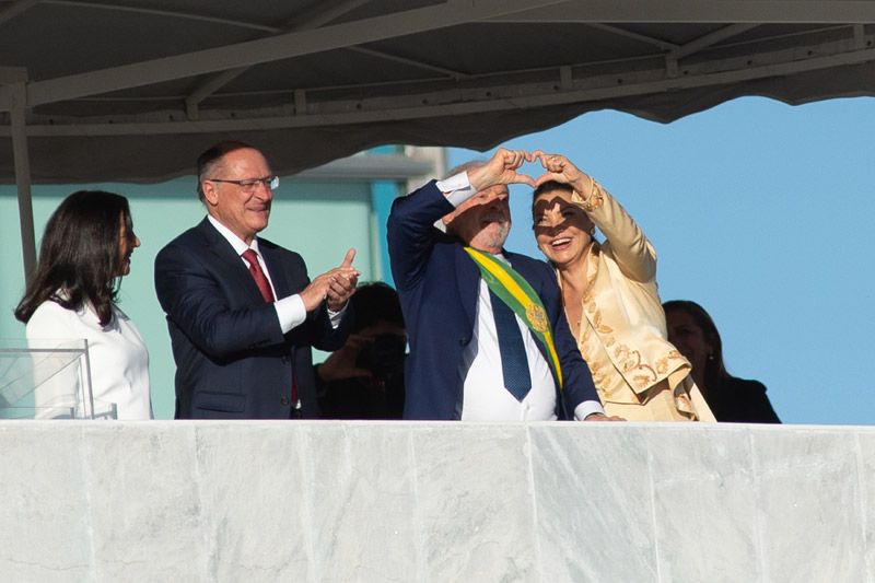 El presidente de Brasil junto a su mujer