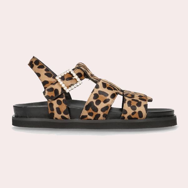 Sandalias planas Belle de mujer en poni estampado leopardo Multicolor Pretty Ballerinas
