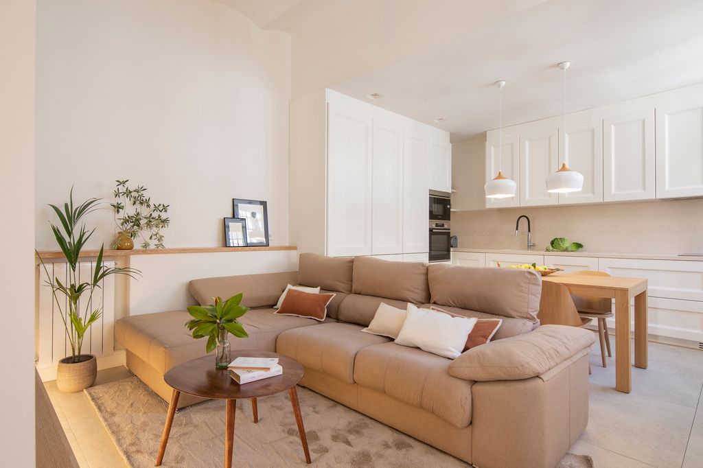 Piso pequeño que reúne en pocos metros salón, comedor y cocina