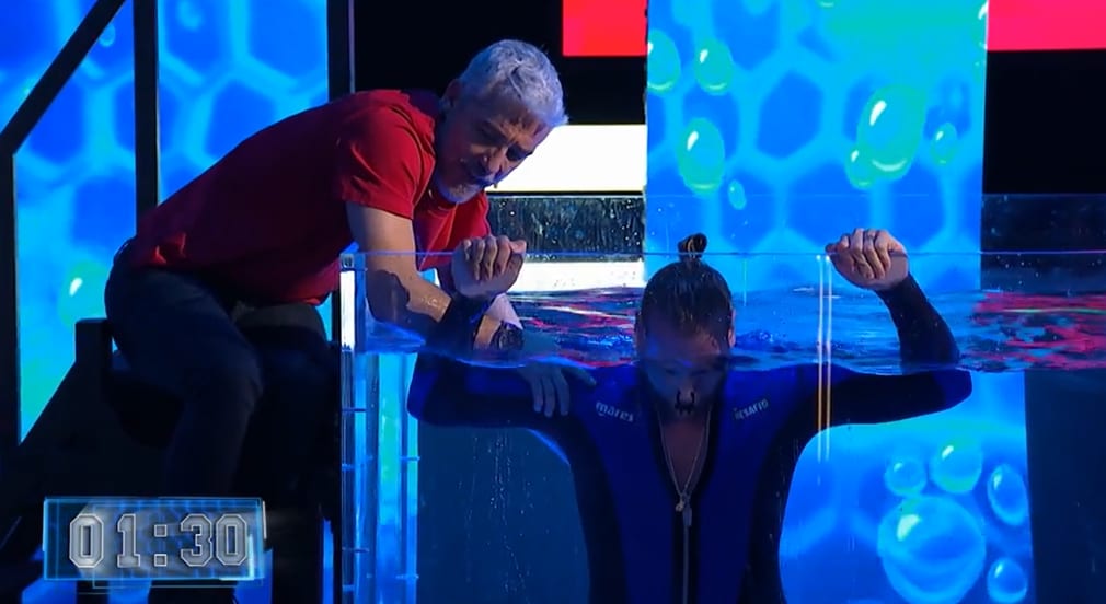 Eduardo Navarrete en la prueba de apnea