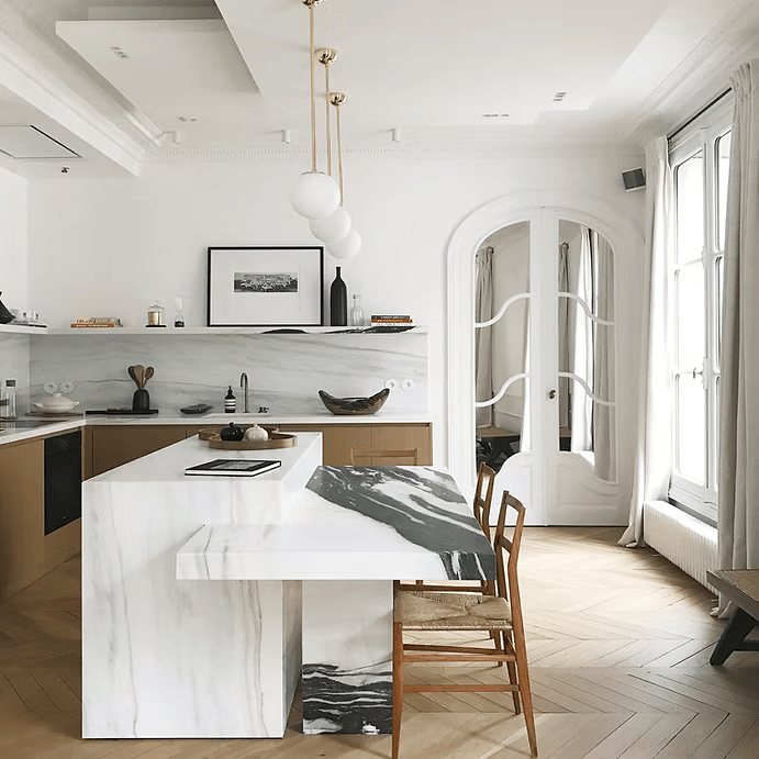 Cocina con isla y mucho estilo