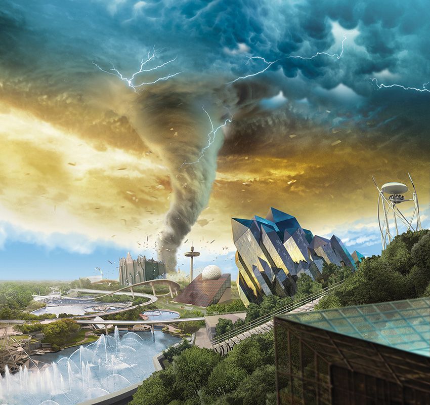 Cazadores de tornados, Futuroscope, parques temáticos, Francia