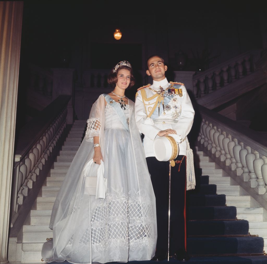 Los reyes Constantino y Ana María en la fiesta de su boda, celebrada el 18 de septiembre de 1964