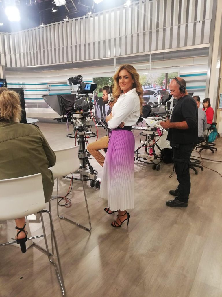 Verónica en el plató de Telecinco
