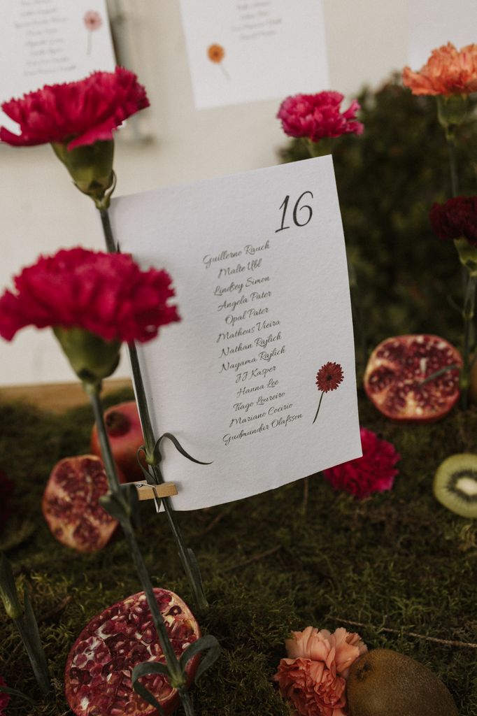 Decoración de bodas de verano seating plan
