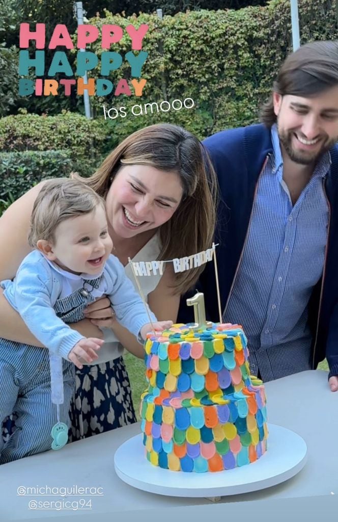 Mich Aguilera y su esposo celebraron el primer cumpleaños de su hijo Thiago