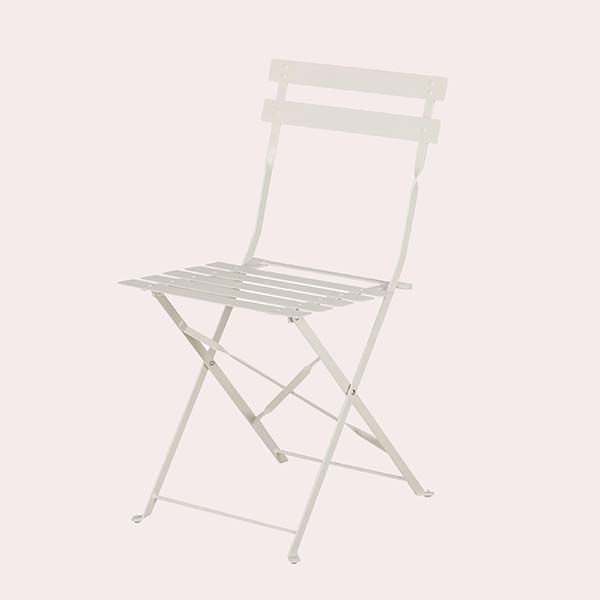 Silla plegable de metal blanco GUINGUETTE
