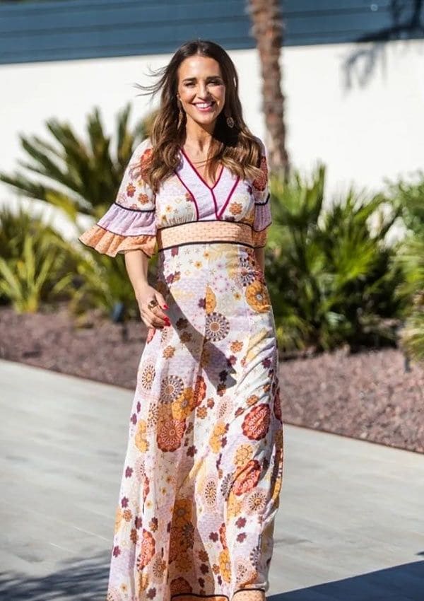 Paula Echevarría con un vestido de flores