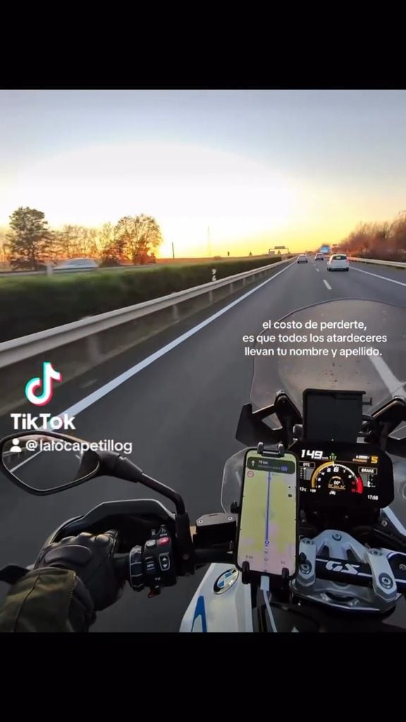 Poco después del accidente, Lalo Capetillo continuó con su recorrido en moto 