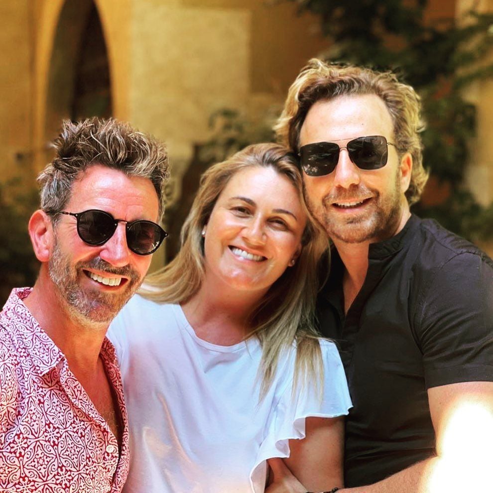 Carlota Corredera con sus amigos David Valldeperas y Raúl Prieto