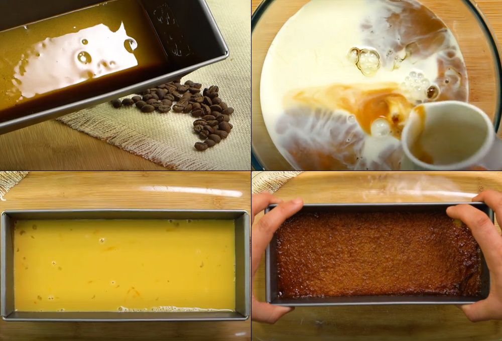 Algunos de los pasos de la elaboración de este postre.