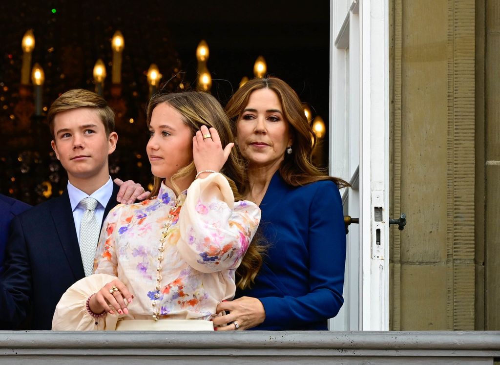 Mary de Dinamarca, Josephine de Dinamarca y Vincent de Dinamarca en el 57 cumpleaños de Federico de Dinamarca 