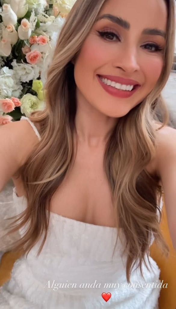 Cynthia Rodríguez recibió flores en su día