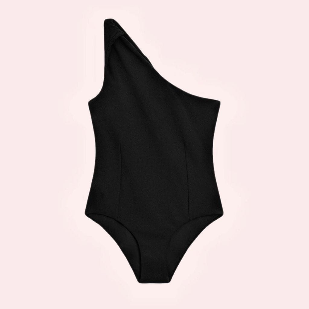 Bañador estructura cuello asimétrico de Massimo Dutti