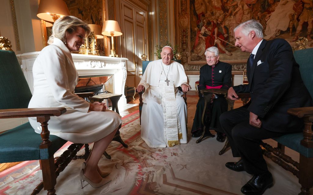 Felipe y Matilde de Bélgica con el papa Francisco en septiembre de 2024