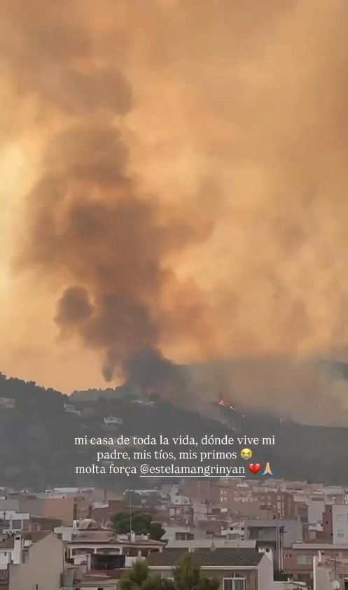 La 'influencer' ha compartido imágenes del incendio en sus redes sociales