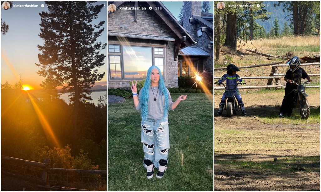 Kim Kardashian compartió algunas fotos de su escapada en familia por el 4 de julio.